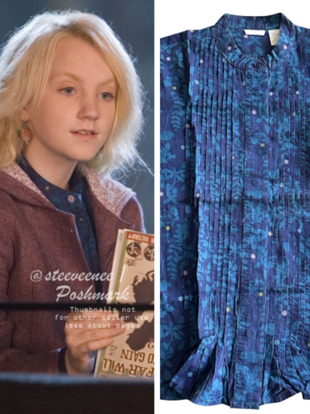 Star Print Pleated Blouse Shirt ASO Luna Lovegood